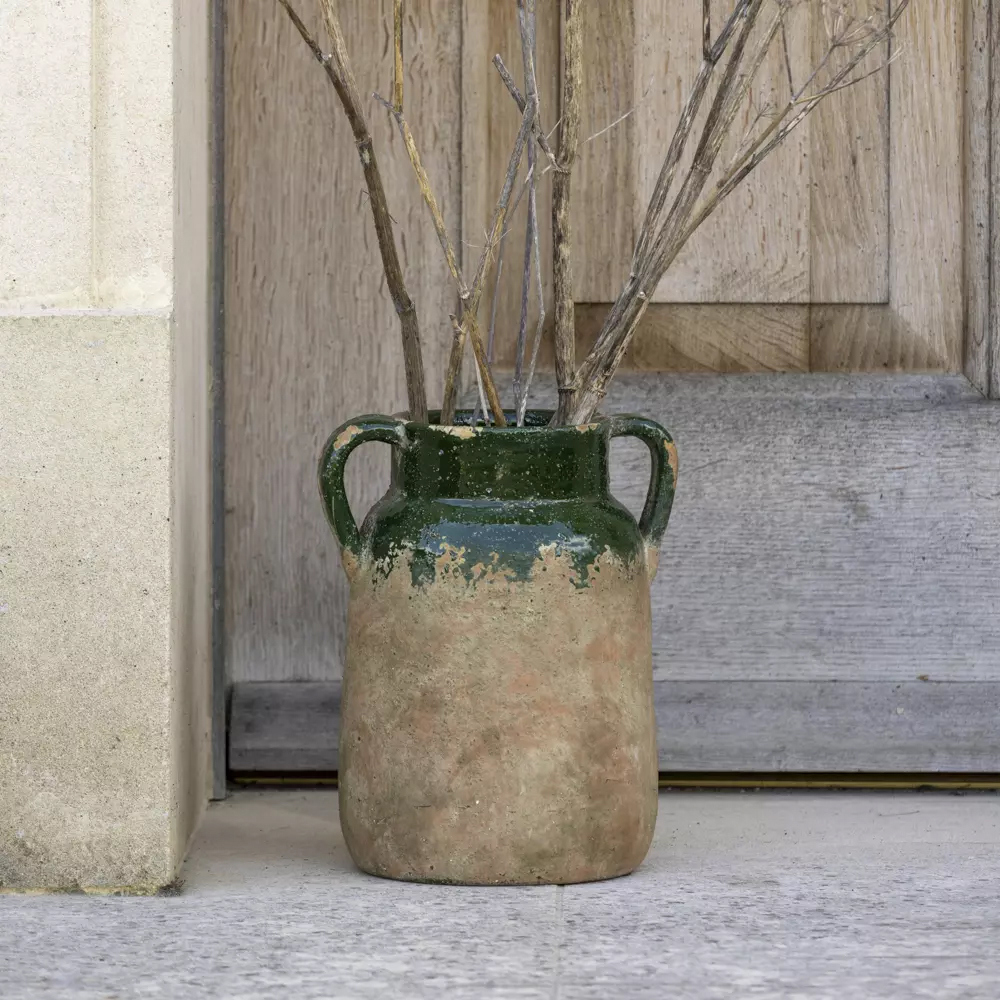 Grand Illusions Terracotta Vase Green